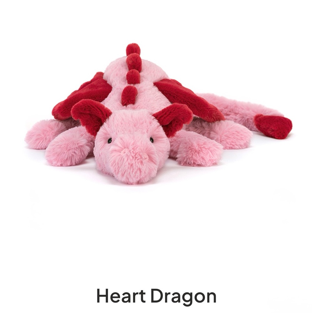 Pink and Red JellyCat Plush Dragon